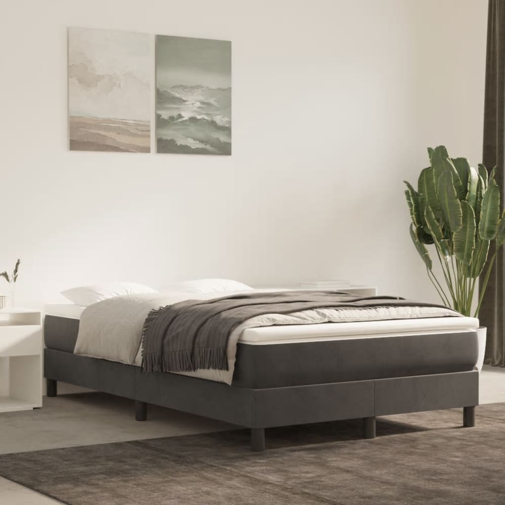 Struttura Letto a Rete a Molle Grigio Scuro 120x200 cm Velluto | homemem39