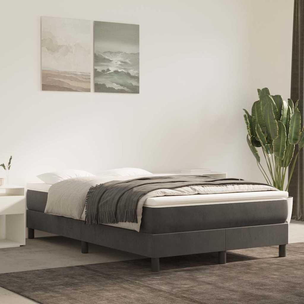 Struttura Letto a Rete a Molle Grigio Scuro 120x200 cm Velluto