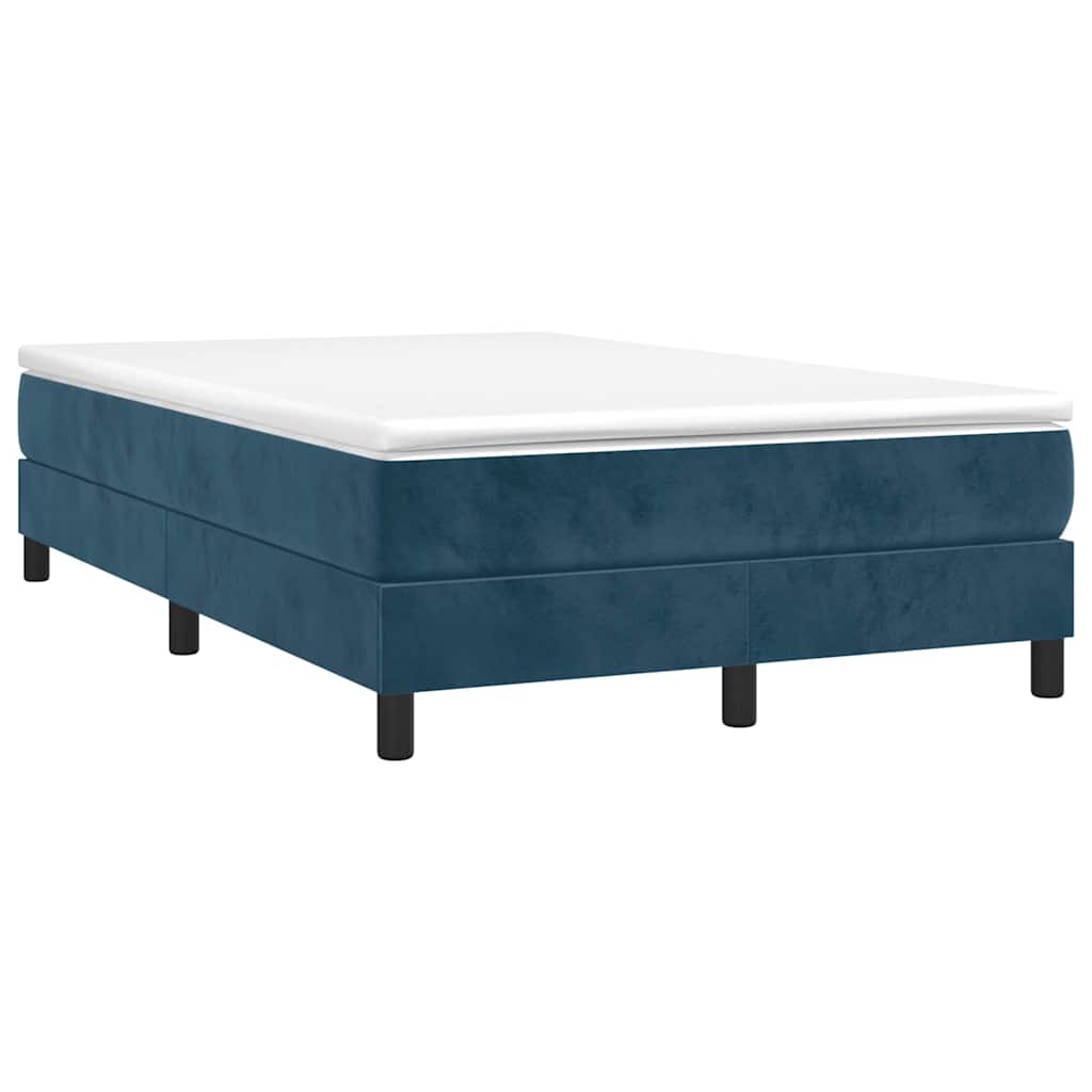 Struttura Letto a Rete a Molle Blu Scuro 120x200 cm in Velluto