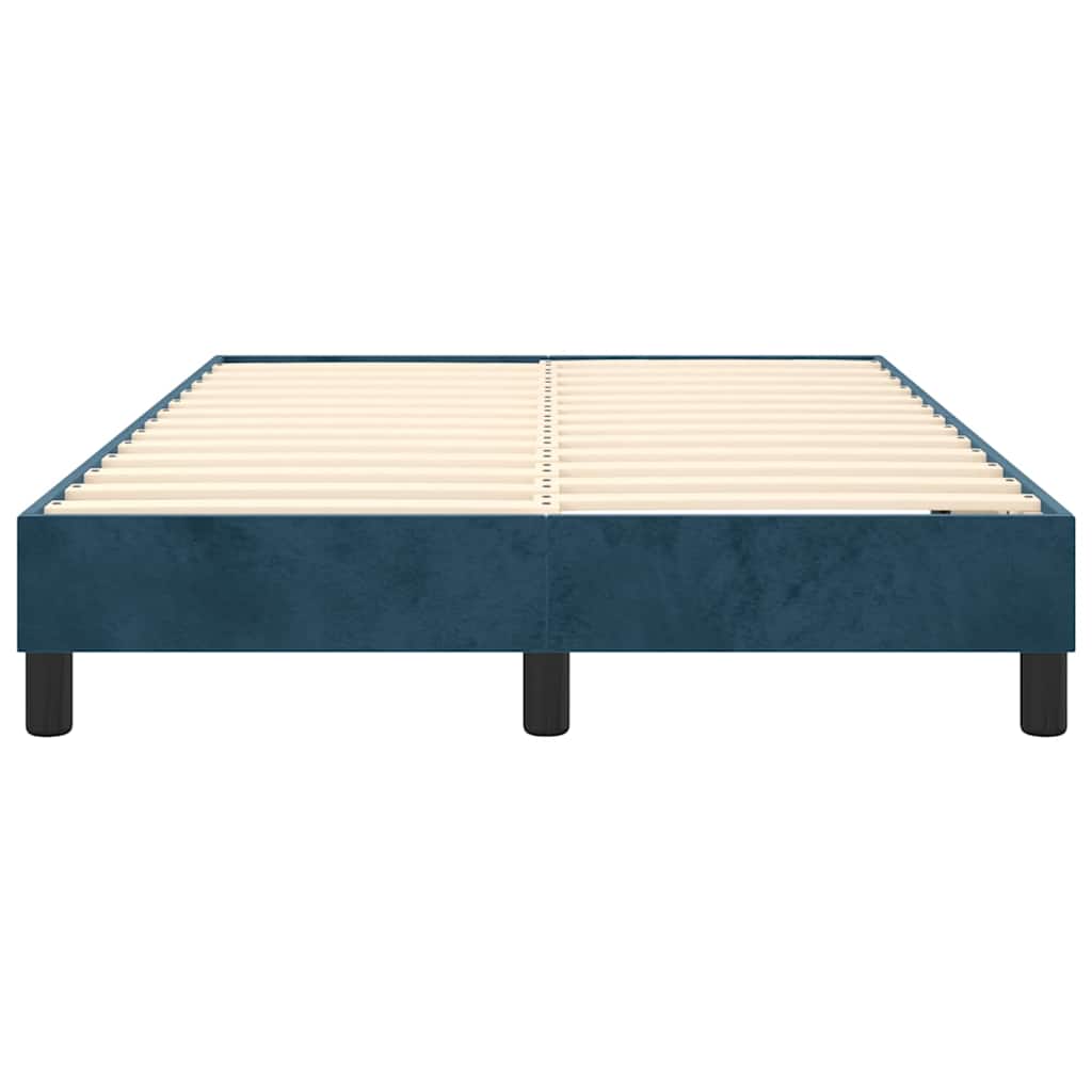 Struttura Letto a Rete a Molle Blu Scuro 120x200 cm in Velluto