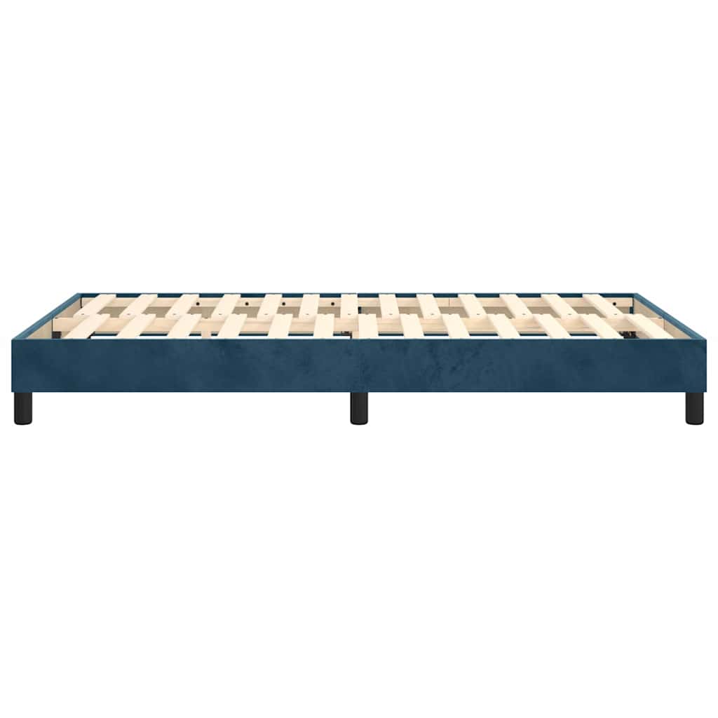 Struttura Letto a Rete a Molle Blu Scuro 120x200 cm in Velluto