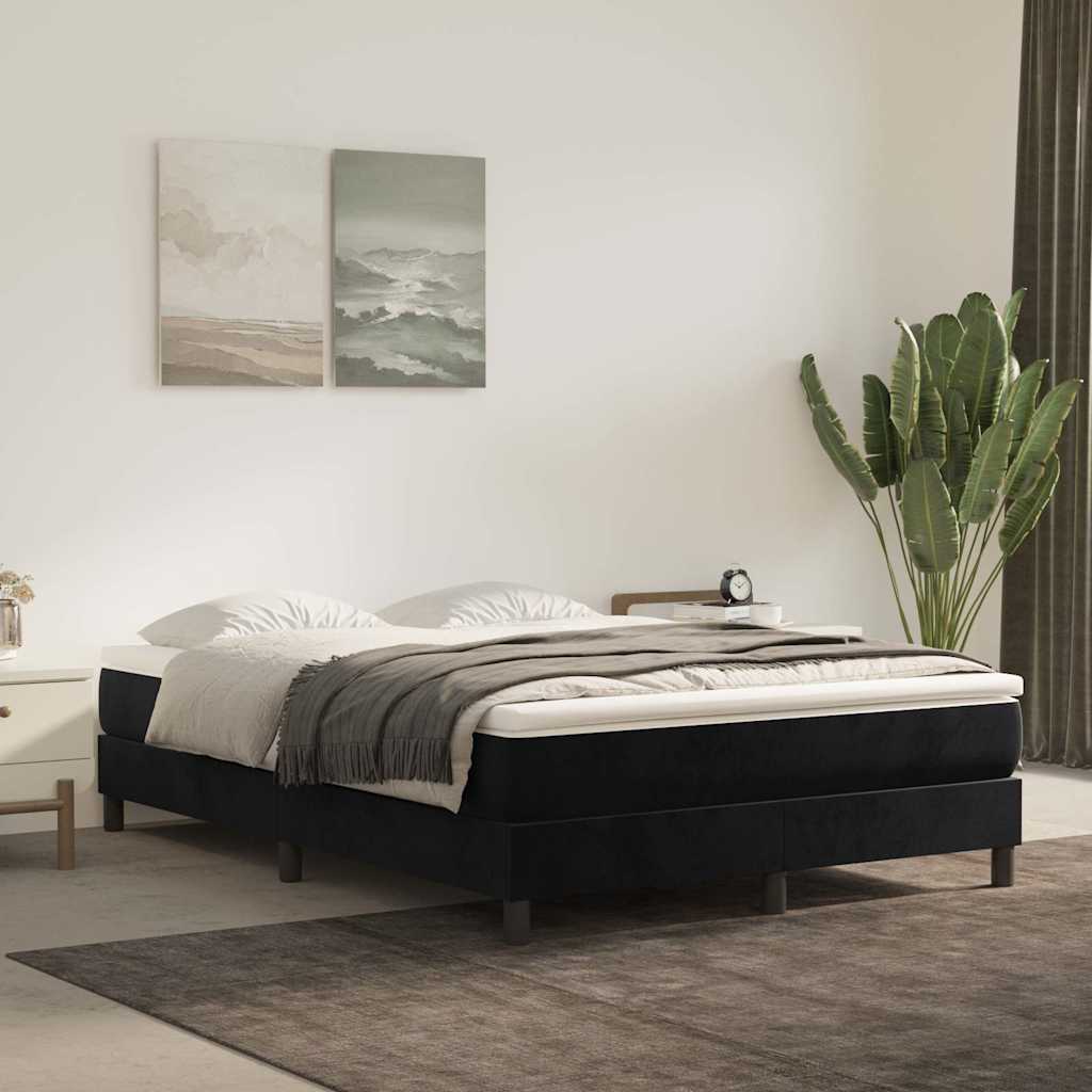 Struttura Letto a Rete a Molle Nero 140x190 cm in Velluto