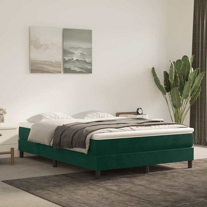 Struttura Letto a Rete a Molle Verde Scuro 140x190cm in Velluto