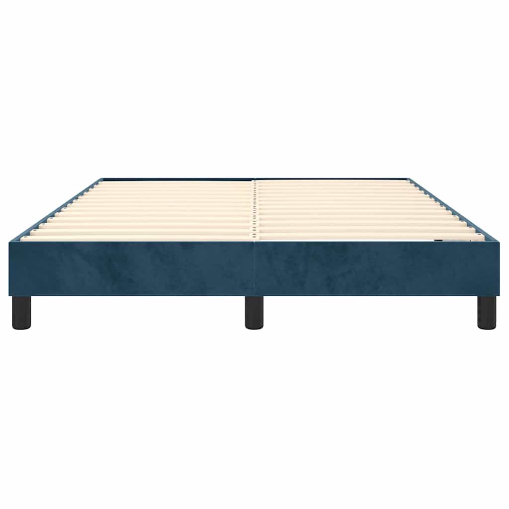 Struttura Letto a Rete a Molle Blu Scuro 140x190 cm in Velluto