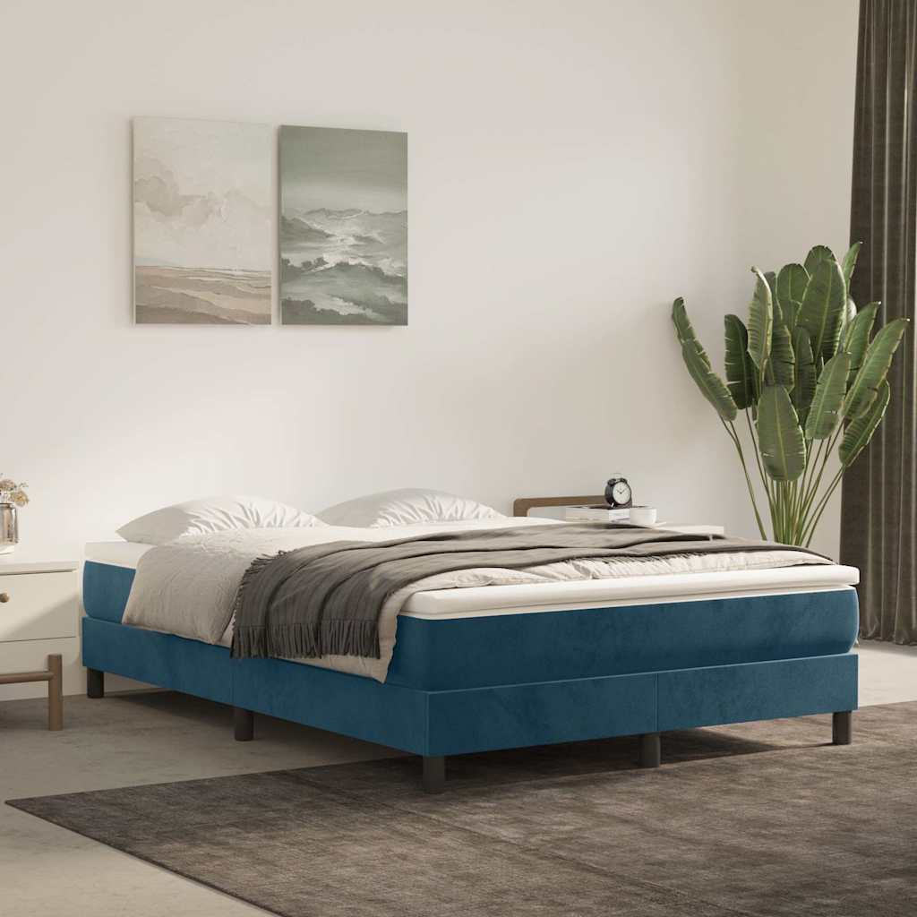 Struttura Letto a Rete a Molle Blu Scuro 140x190 cm in Velluto | homemem39