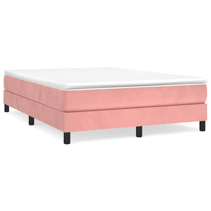 Struttura Letto a Rete a Molle Rosa 140x190 cm in Velluto