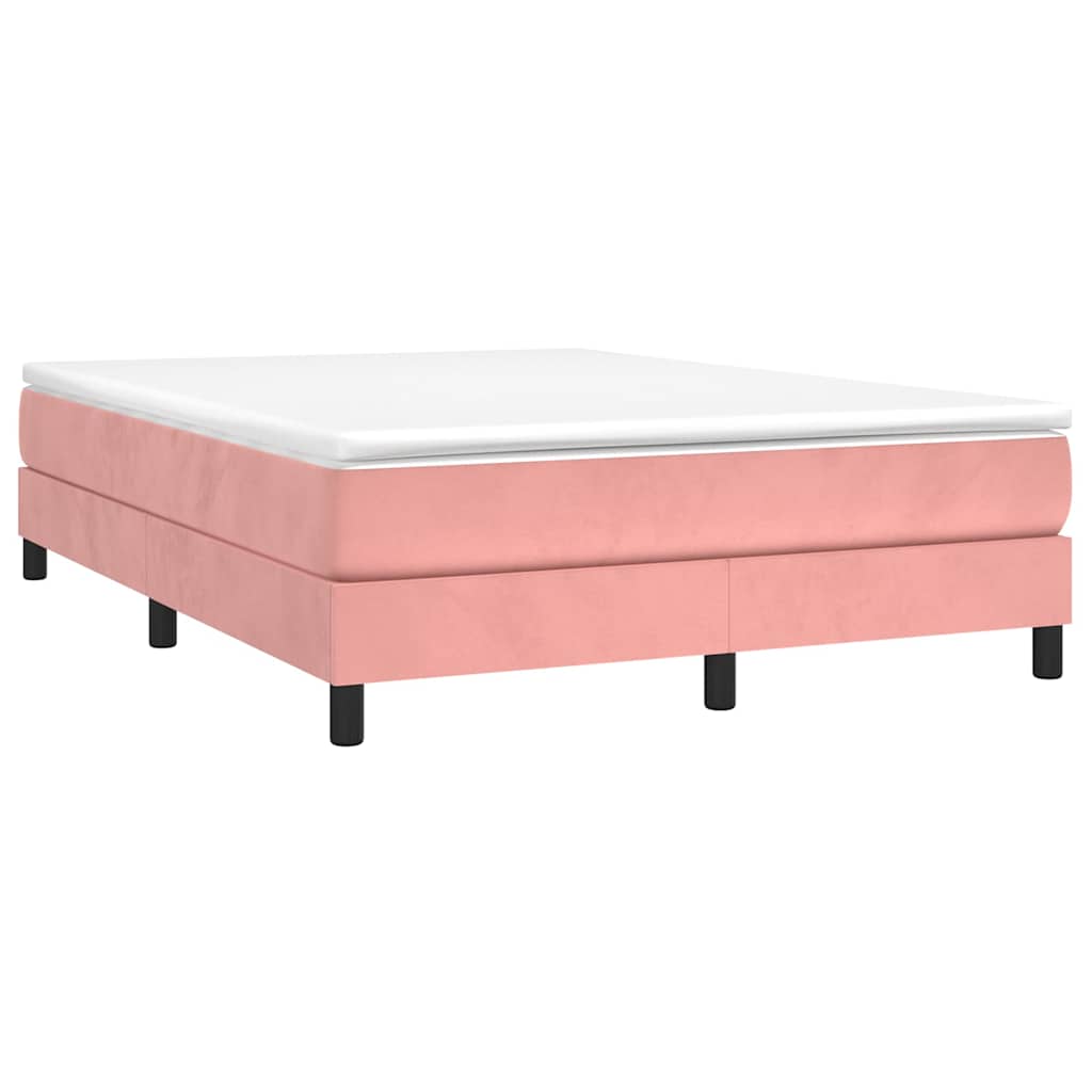Struttura Letto a Rete a Molle Rosa 140x190 cm in Velluto