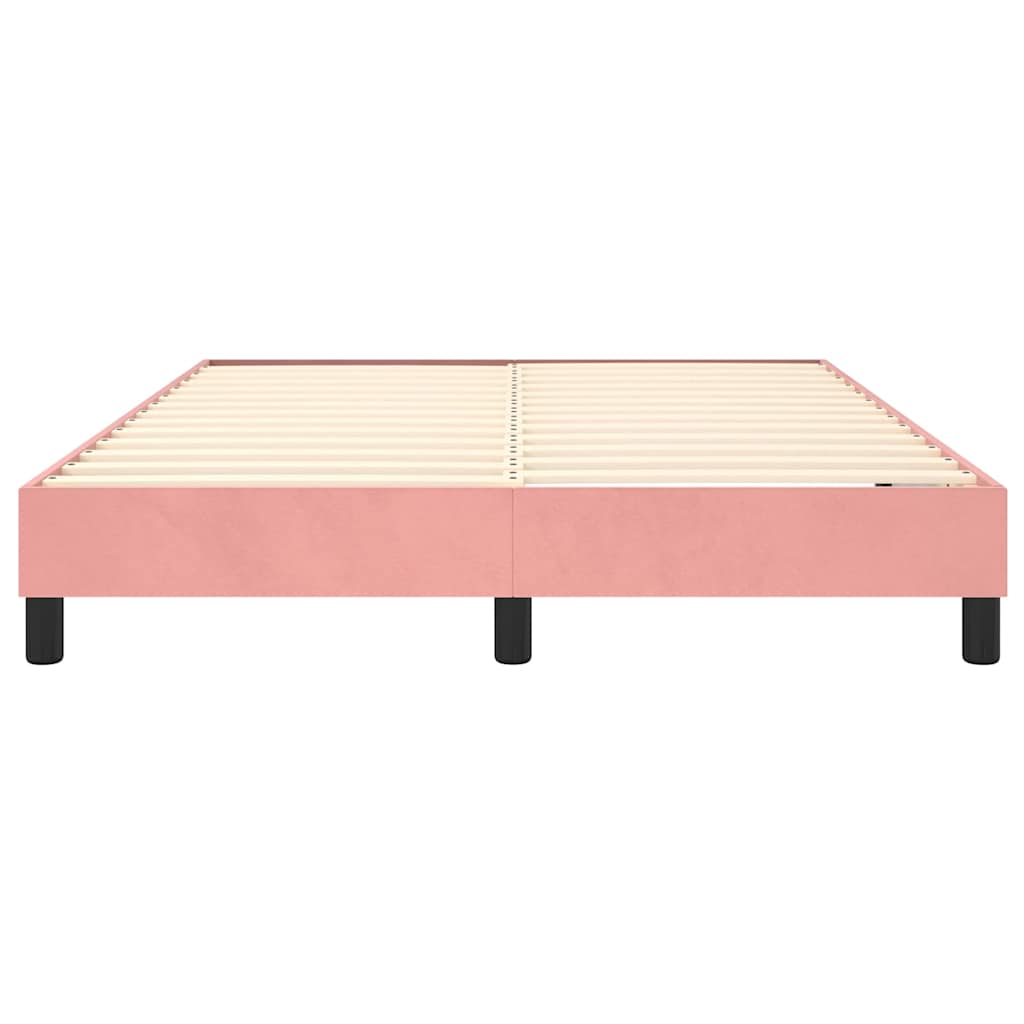 Struttura Letto a Rete a Molle Rosa 140x190 cm in Velluto