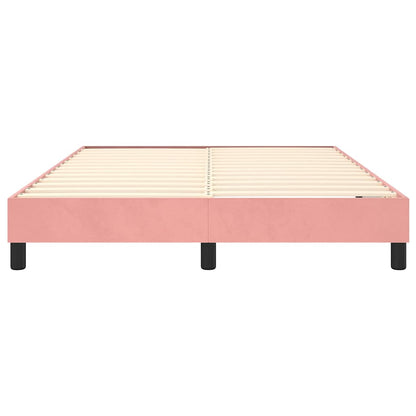 Struttura Letto a Rete a Molle Rosa 140x190 cm in Velluto