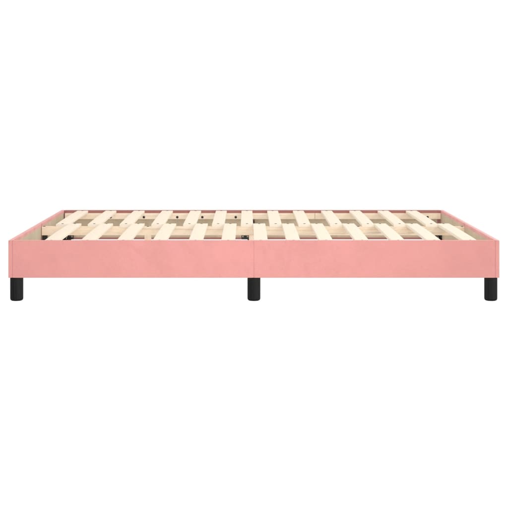 Struttura Letto a Rete a Molle Rosa 140x190 cm in Velluto | homemem39