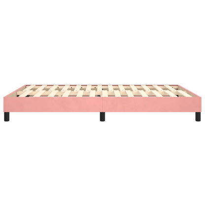 Struttura Letto a Rete a Molle Rosa 140x190 cm in Velluto | homemem39