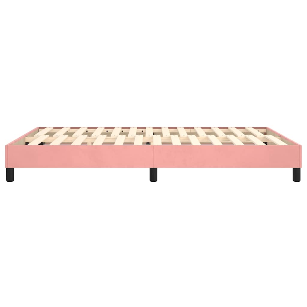 Struttura Letto a Rete a Molle Rosa 140x190 cm in Velluto