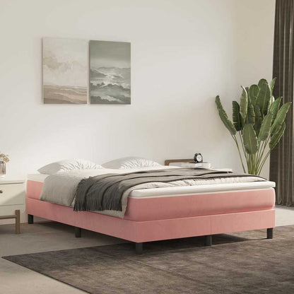 Struttura Letto a Rete a Molle Rosa 140x190 cm in Velluto