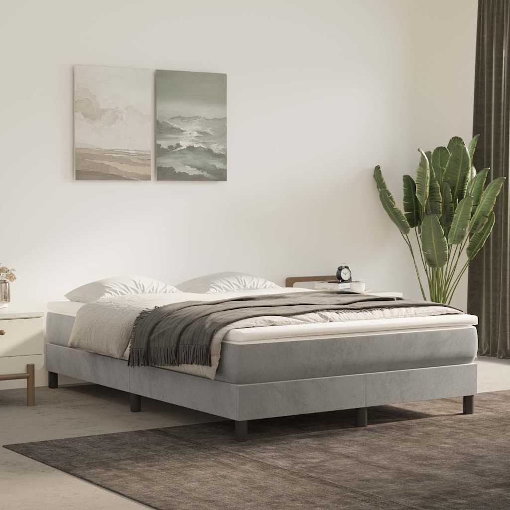 Struttura Letto a Rete a Molle Grigio Chiaro 140x200 cm Velluto