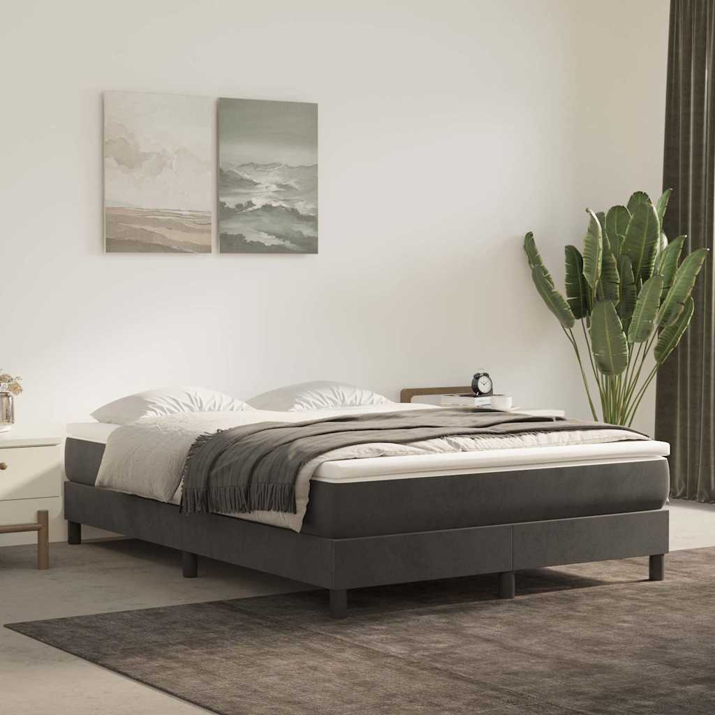 Struttura Letto a Rete a Molle Grigio Scuro 140x200 cm Velluto