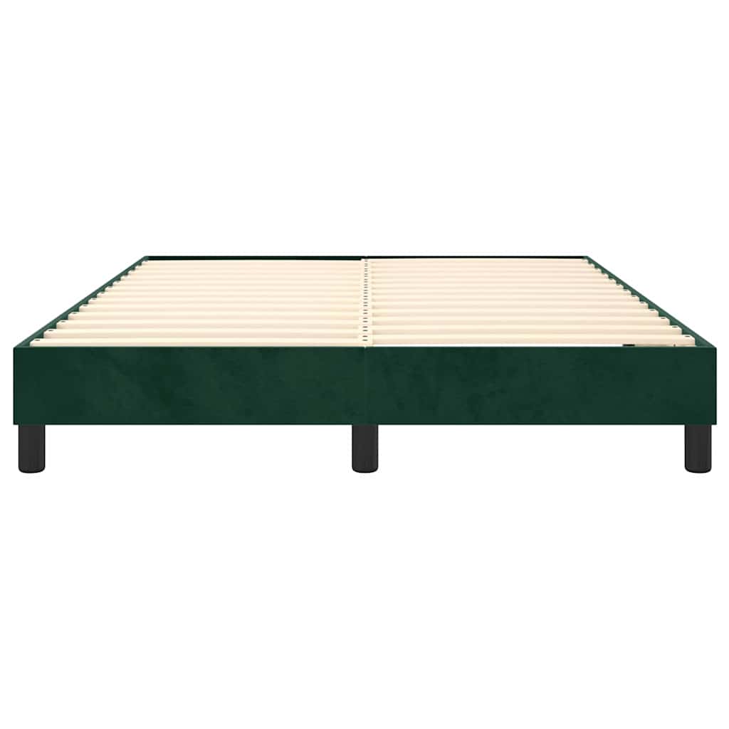 Struttura Letto a Rete a Molle Verde Scuro 140x200cm in Velluto