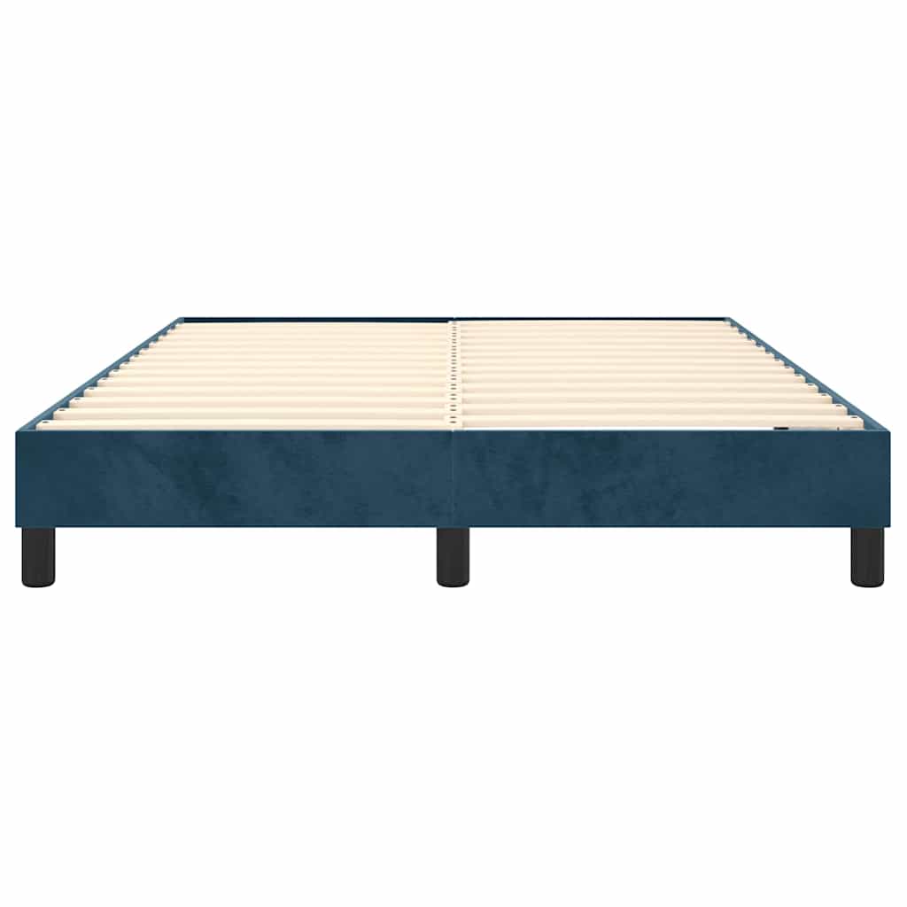 Struttura Letto a Rete a Molle Blu Scuro 140x200 cm Velluto