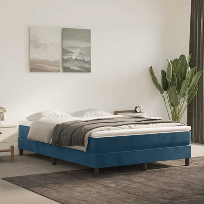 Struttura Letto a Rete a Molle Blu Scuro 140x200 cm Velluto | homemem39