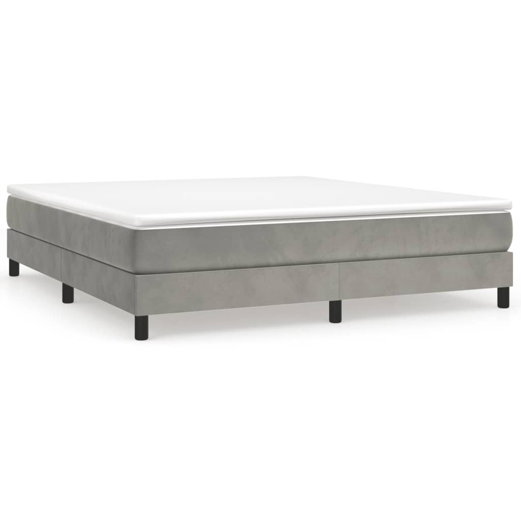Struttura Letto a Rete a Molle Grigio Chiaro 160x200 cm Velluto | homemem39