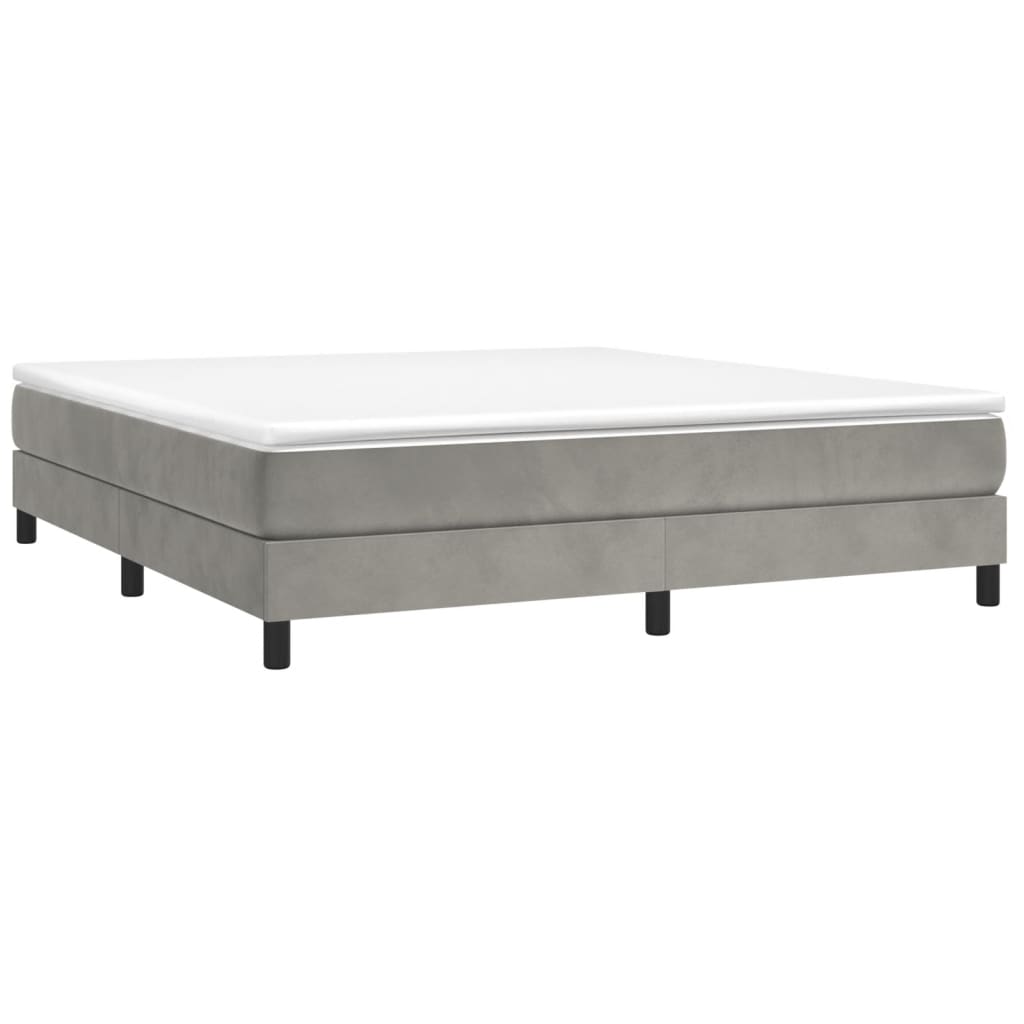 Struttura Letto a Rete a Molle Grigio Chiaro 160x200 cm Velluto | homemem39