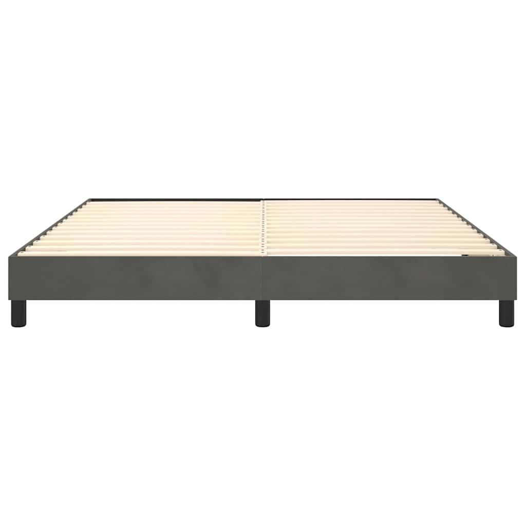 Struttura Letto a Rete a Molle Grigio Scuro 160x200 cm Velluto