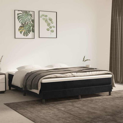 Struttura Letto a Rete a Molle Nero 160x200 cm in Velluto