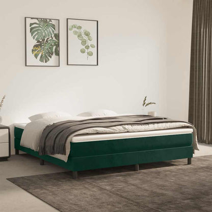 Struttura Letto a Rete a Molle Verde Scuro 160x200 cm in Velluto | homemem39