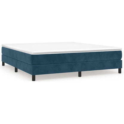 Struttura Letto a Rete a Molle Blu Scuro 160x200 cm in Velluto