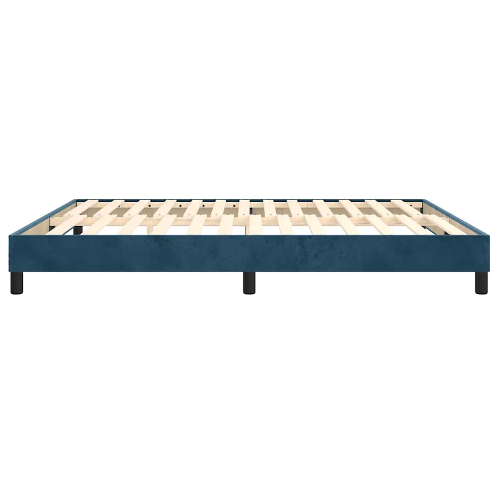 Struttura Letto a Rete a Molle Blu Scuro 160x200 cm in Velluto