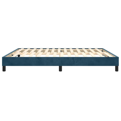 Struttura Letto a Rete a Molle Blu Scuro 160x200 cm in Velluto