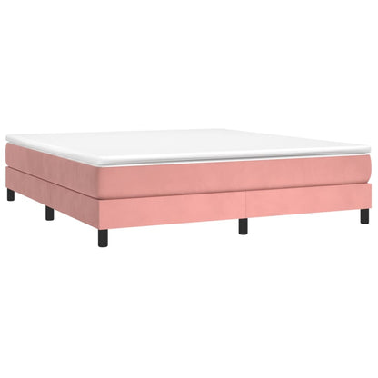 Struttura Letto a Rete a Molle Rosa 160x200 cm in Velluto | homemem39