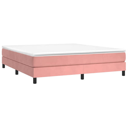 Struttura Letto a Rete a Molle Rosa 160x200 cm in Velluto