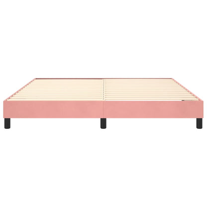 Struttura Letto a Rete a Molle Rosa 160x200 cm in Velluto | homemem39