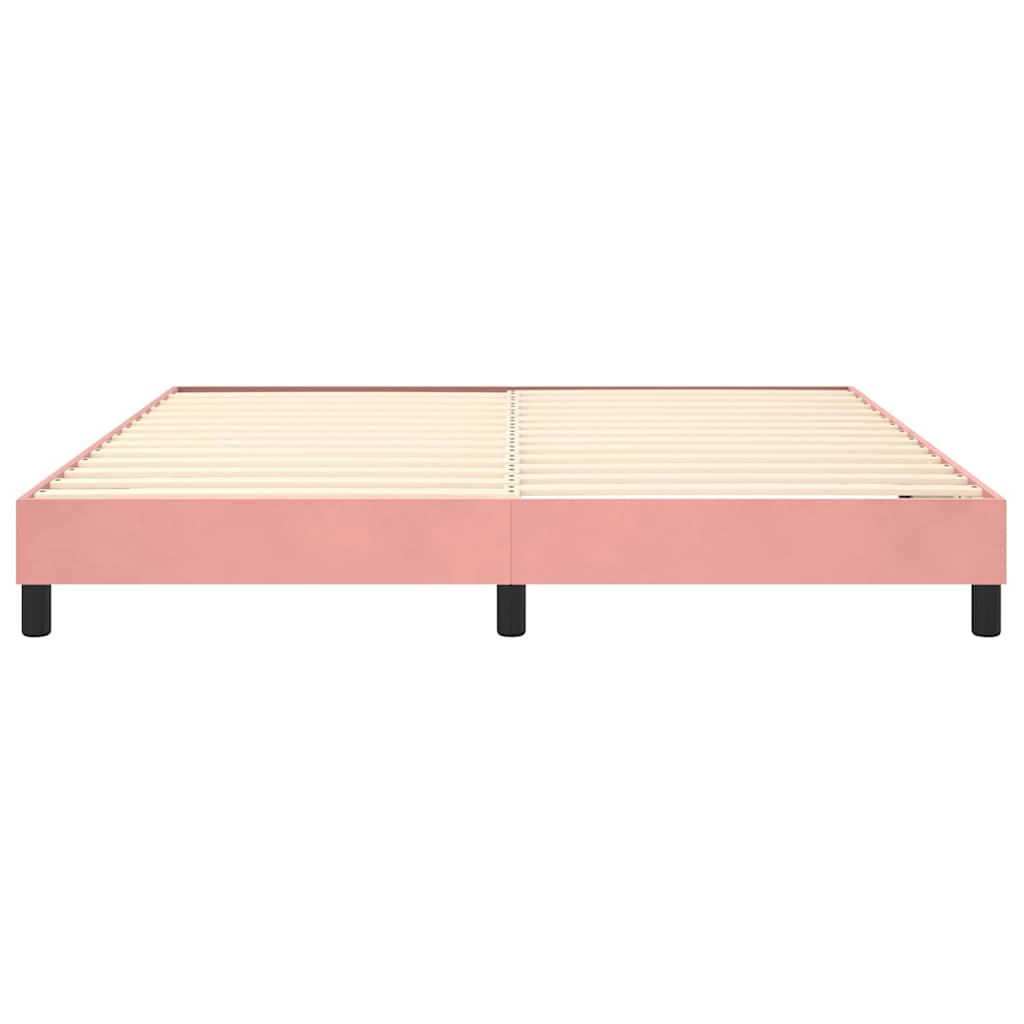 Struttura Letto a Rete a Molle Rosa 160x200 cm in Velluto