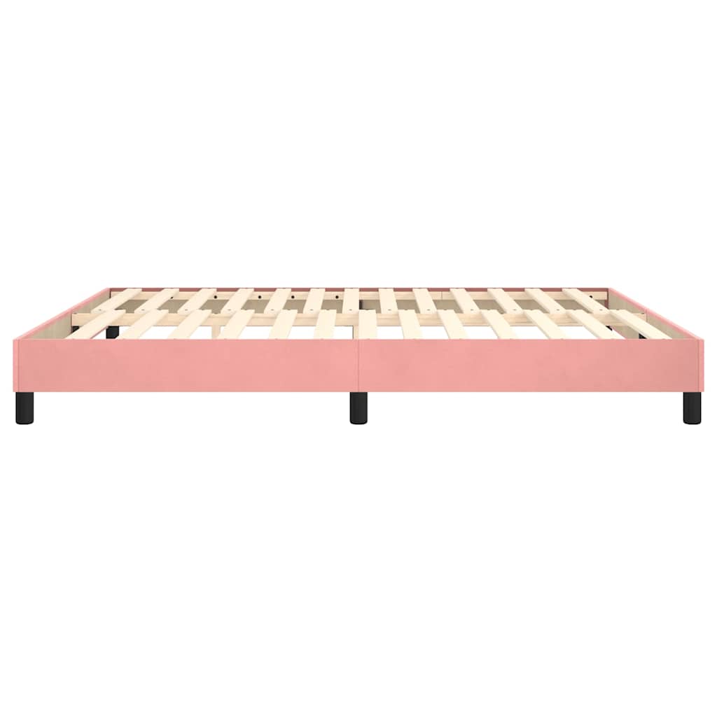 Struttura Letto a Rete a Molle Rosa 160x200 cm in Velluto