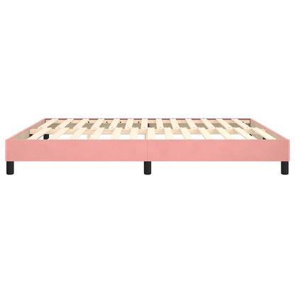 Struttura Letto a Rete a Molle Rosa 160x200 cm in Velluto
