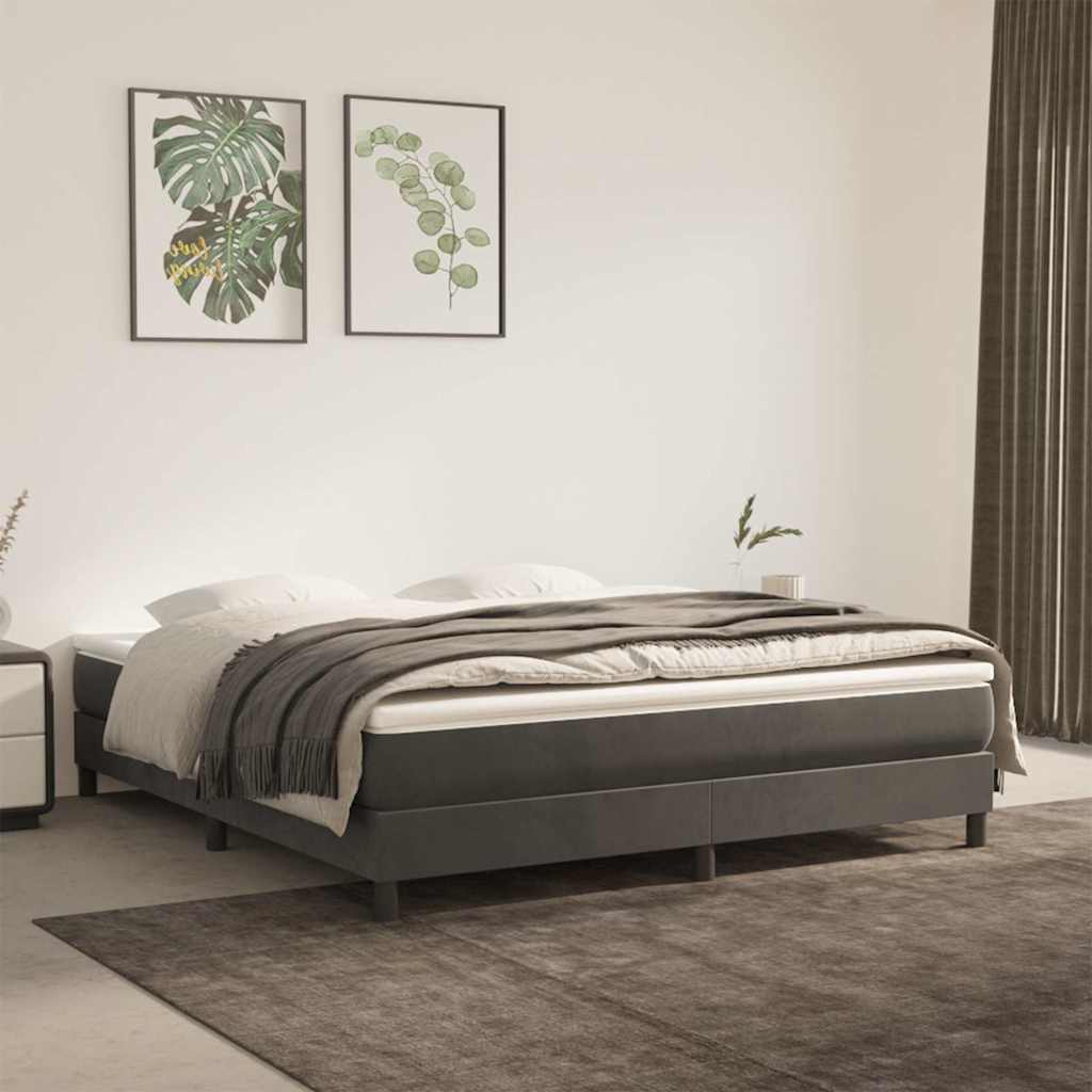 Struttura Letto a Rete a Molle Grigio Scuro 180x200 cm Velluto