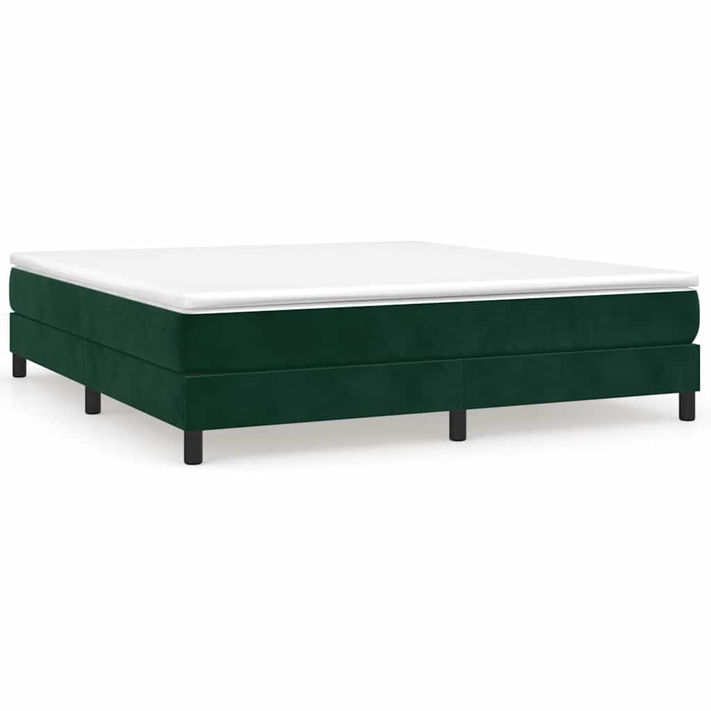 Struttura Letto a Rete a Molle Verde Scuro 180x200cm in Velluto