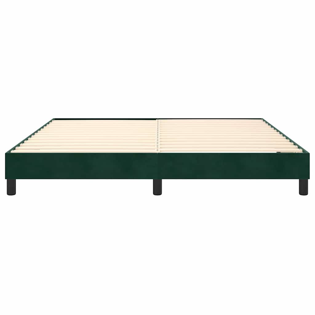 Struttura Letto a Rete a Molle Verde Scuro 180x200cm in Velluto