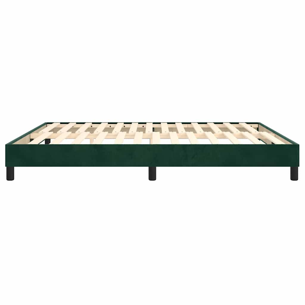 Struttura Letto a Rete a Molle Verde Scuro 180x200cm in Velluto