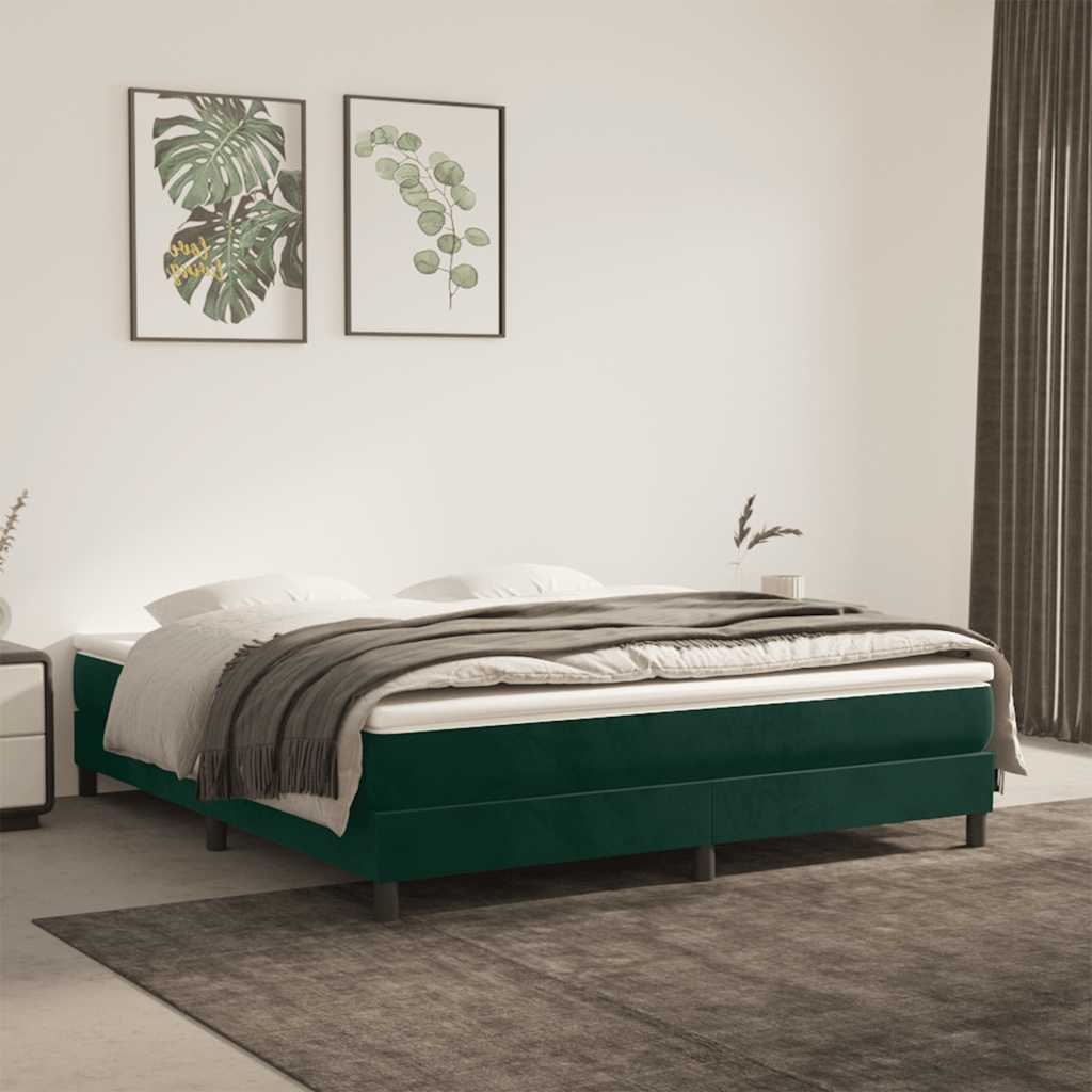 Struttura Letto a Rete a Molle Verde Scuro 180x200 cm in Velluto | homemem39