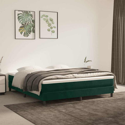 Struttura Letto a Rete a Molle Verde Scuro 180x200cm in Velluto