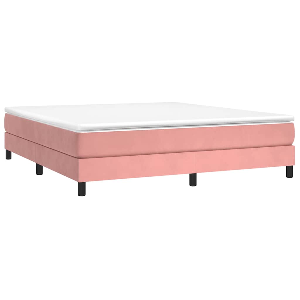 Struttura Letto a Rete a Molle Rosa 180x200 cm in Velluto
