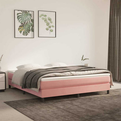 Struttura Letto a Rete a Molle Rosa 180x200 cm in Velluto