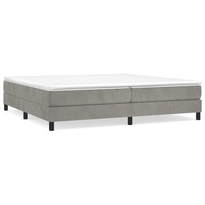 Struttura Letto a Rete a Molle Grigio Chiaro 200x200 cm Velluto | homemem39