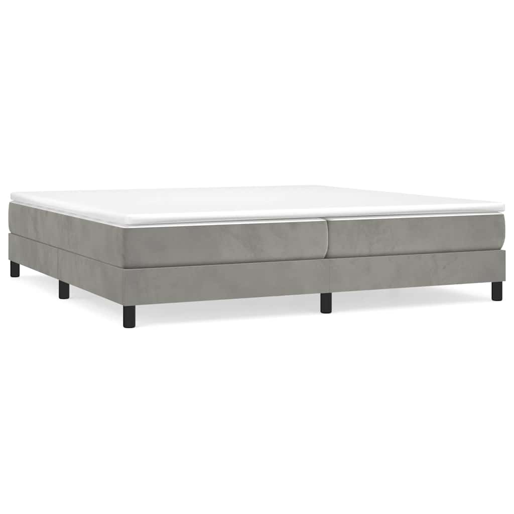 Struttura Letto a Rete a Molle Grigio Chiaro 200x200 cm Velluto