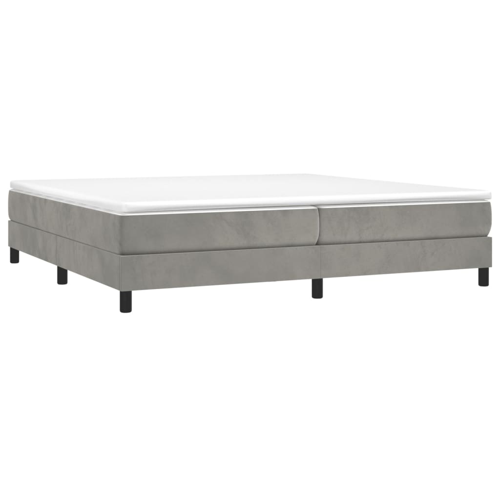 Struttura Letto a Rete a Molle Grigio Chiaro 200x200 cm Velluto | homemem39