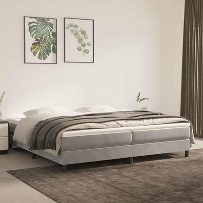 Struttura Letto a Rete a Molle Grigio Chiaro 200x200 cm Velluto