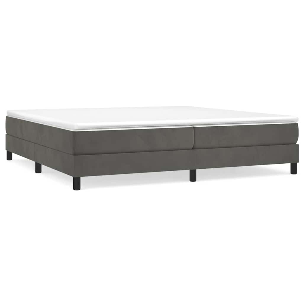 Struttura Letto a Rete a Molle Grigio Scuro 200x200 cm Velluto