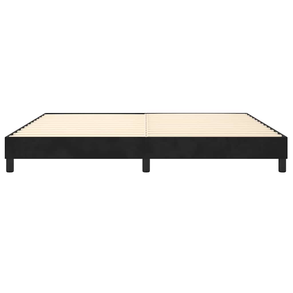 Struttura Letto a Rete a Molle Nero 200x200 cm in Velluto